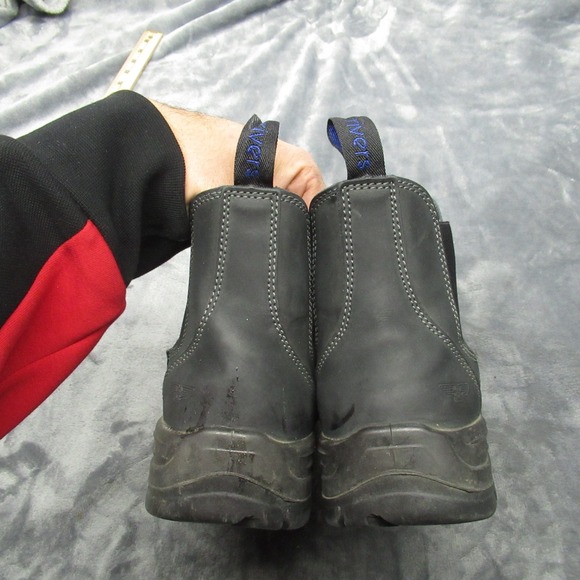 Rivers Work Boots Mens 10 Black Leather Pull‎ On Chelsea Style Steel Toe Safety main image 4